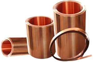 DRINCOSHOW 99,9% czysta miedziana taśma z folii miedzianej rolka 0,01-1 mm x 5 m / 16,4 stóp miedziana blacha metalowa do rzemiosła, kabla zasilającego, metrów, napraw, elektrycznych (0,2 x 10 mm)