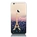 Produktbild iPhone 7 Hülle,iPhone 7 Case,Sunroyal TPU Case Schutzhülle Silikon Case Durchsichtig Elegant Schön Gold Blau Rosa Stadt Eiffel Tower Eiffelturm Malerei Muster Glänzend Transparent TPU Silicone Schutz Handy Hülle Case Tasche Etui Bumper Schutzhülle Ultradünnen Kratzfeste TPU Bumper Rückseite Handy Tasche für iPhone 7 (4.7 Zoll)-Blue