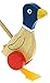 Blue Flappy Duck : Push Along Wooden Toys : Traditional : Handcrafted : Handpainted : For Toddler or Baby 12 months or over, Young Kids, Child & Children : Top Christmas Present or Birthday Gift Idea : H - 21cm W - 13cm D - 10cm Wood Handle - 47.5cm