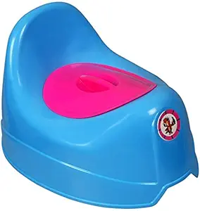 Sunbaby Potty Toilet Trainer Seat/Chair with Lid and High Back Support for Toddler Boys Girls (Age 7 Months to 3 Years)(Blue/Pink)