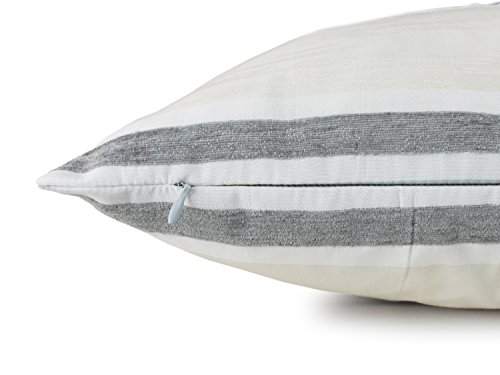 Kissenhülle Mauro – Markenqualität von Trend-Collection – Wohndekoration im Ethno-Design erhältlich in 8 modernen Farbkombinationen – 46 x 46 cm, grau-natur - 4