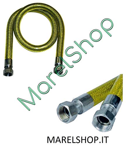 TUBO GAS A NORMA EN14800 IN ACCIAIO INOX FLESSIBILE CUCINE PIANO COTTURA 3 METRI