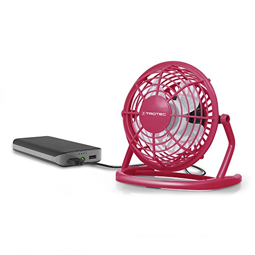 TROTEC TVE 1P Mini USB Ventilator / Fan / Lüfter Raspberry Pink, geräuscharm mit An/Aus-Schalter, 360° Neigungswinkel, ideal für Schreibtisch Laptop Notebook, oder unterwegs (pink) - 3