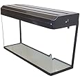 Aquarium Fish Tanks with LED Lighting & Hood Filtration (80cm / 120L, Black)