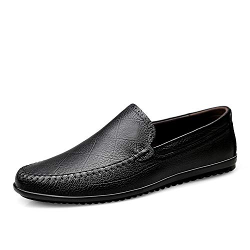 Preisvergleich Produktbild Apragaz Herrenmode Driving Loafers Casual Flexible Persönlichkeit Textur Einfache Round Toe Boat Mokassins (Color : Schwarz, Größe : 47 EU)