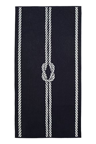 ZOLLNER hochwertiges Strandlaken / Strandtuch / Badetuch 100×200 cm marine-weiß, in weiteren Farben erhältlich, direkt vom Hotelwäschehersteller, Serie „Marina“ - 3