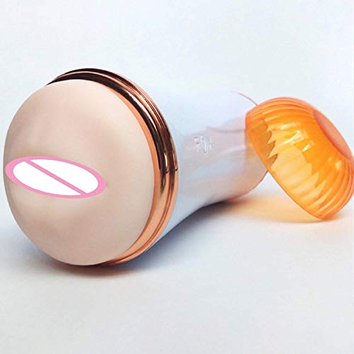 WUBIN Aircraft Cup Men V-àgǐnà Sex+Oral A-nàl Sex Toy Masturbator Cup Pocket V-àgǐnà Real Pussy Male Masturbator Sex Male Vibrator Adult Sex Toys for Man,Gold,Adhesive Button Electrode Adult Toy Love