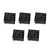 Corriente de conmutación: 5A D DOLITY 5 piezas Mini 4 pines Auto Relay NC Conmutación de Relé Automático 5VDC/5A - Negro - Negro-5v
