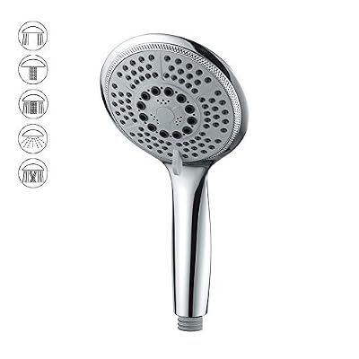 GRIFEMA COMPLENTO-G803 Douchette à Main 5 jets pour Salle de Bain, Grosse Pommeau de Douche (G1/2 pouces, 120mm), Chrome