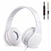 Produktbild Q4 Kopfhörer Mikrofon und schalldichte Falten und leichte hochwertige Kopfhörer für iPad iPhone iPod Tablet Smartphone Laptop PC Mp3 / 4 (Weiß)