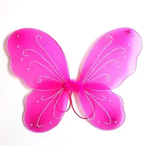 ROYALS Fairy Butterfly Wings Costume for Baby Girl Angel for Birthday Party (DARK PINK)