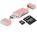 Produktbild Kartenlesegeräte, IBESTWIN 3 IN 1 SD / TF Kartenleser für SDXC, SDHC, Micro SDXC, Micro SD, Micro SDHC, TF Karte Adapter Card Reader für iPhone / iPad / Android (mit OTG) / Mac / PC (Rosegold)
