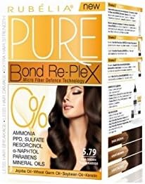 New Generation Permanent Hair Color Cream Pure Bond Re-Plex Enriched Formula with Keratin, Jojoba Oil - Ammonia, PPD Free (Dark Brown)