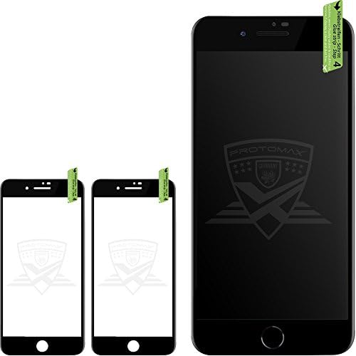 2 x Proto Max 3D Protective Glass for iPhone 8 Plus Black Full Frame Screen Protector 0.2 mm – Black (Pack of 2)