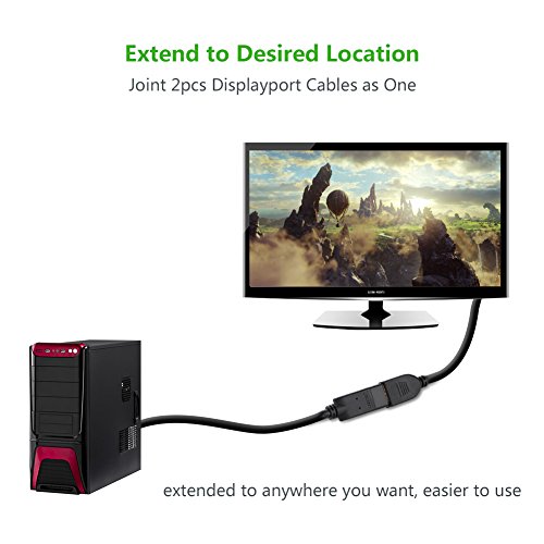 UGREEN Displayport Verlängerungskabel DP Stecker auf Buchse Video Audio Kabel, Vergoldete Kontakte unterstützt für hochwertiges Audio und video und für die neueste HDTV, Projektor, Display 2m - 2