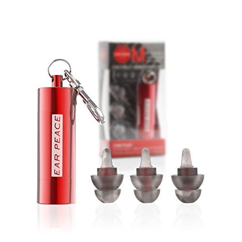 Tapones para Oídos para Motos EarPeace - Reducción de Ruido y Protección Auditiva de Alta Fidelidad para Deportes de Motor (Standard, Red Case)