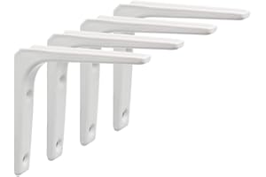 SAYAYO Equerre Etagere Murale Charge Lourde, Fixation Flottante Support pour Salon Chambre Cuisine, Support Etagère Murale en Métal, 100 x 100 mm Blanc 4 Pcs, EJR100W-4P