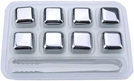 Whiskey Cubes made from Stainless Steel for Great look and fast Chill your drink (Clear Plastic Box)