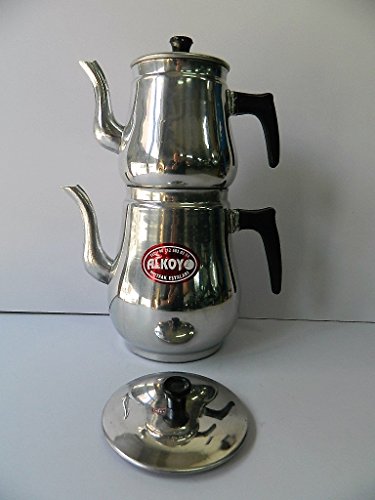 détail double cafetière turc alkoy alu 2 cafetières