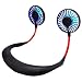 Produktbild ToDIDAF Tragbarer Lüfter, Neckband Dual-Lüfter mit LED-bunten Lichtern, fauler Hals-Hänge-Stil, USB aufladbar, gutes Geschenk für Sportliebhaber - Schwarz/Blau/Rosa/Weiß (Schwarz)
