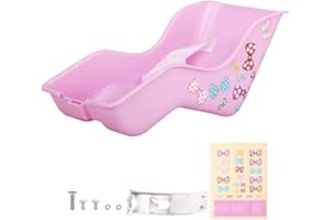 LAANCOO Siège de poupée pour vélo de Fille,siège de poupée pour vélo avec Autocollants, siège de poupée pour vélo avec Autocollants,siège de poupée pour vélo d'enfant 12-20 Pouces (Rose)