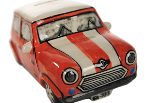 Mini Cooper Sparschwein Handgefertigt Keramik Rot Large (16cm x 6cm x 8cm) - 2