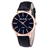 Ears Damenuhr Lederband Analog Quarzuhr Frauen Dame Frauen Mädchen Damen Modeschmuck Uhren Armband Casual Lederband Analog Quarz Runde Uhr und Lederband