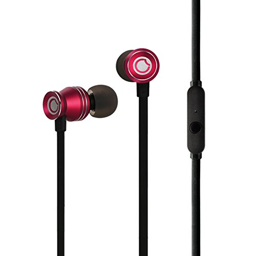 GGMM Auriculares In-Ear  Sonido Est  reo Auriculares con Microfono  Dise  o Ergon  mico C  modo para iPhone  Huawei  XiaoMi y MP3 -Vino Rojo