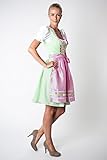 Ludwig und Therese Damen Dirndl-Set Valeria mini apfelgrün/rosa 3-tlg 11209 - 3