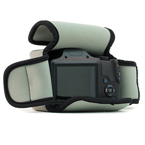 MegaGear Mat  riau L  ger  Neoprene Sac Photo Housse   tui Sacoche pour Canon PowerShot SX540 HS  SX530 HS  Canon PowerShot SX420 is  SX410 is  Gris 