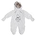 Boys/Girls White Hooded ZEBRA Snowsuit Inc Detachable Mittens Newborn