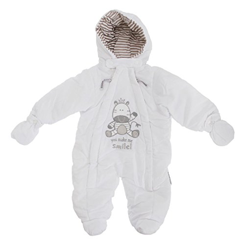 Boys/Girls White Hooded ZEBRA Snowsuit Inc Detachable Mittens Newborn