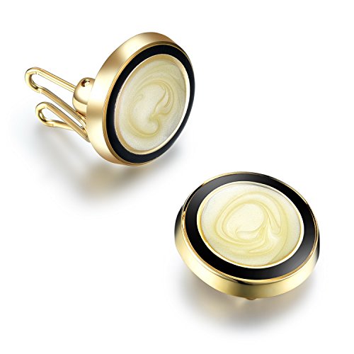 Button Cuff Cubre Botones Remolino de Oro - La Alternativa a Los Gemelos para Camisas Ordinarias