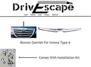DrivEscape Chrome Front Grill Cover Bonnet Munch/Garnish for Toyota Innova Type-4