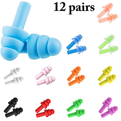 Preisvergleich Produktbild Fansport 12 Paare SchwimmohrstöPsel Silikon wasserdichte SchutzohrstöPsel