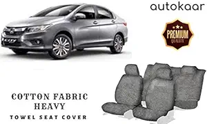 AUTOKAAR Cotton Fabric Heavy Grey Towel SEAT Cover for Honda City ZX