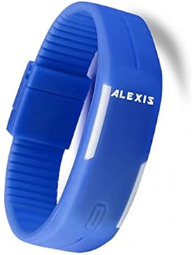 10dw447C, rechteckig, Blau Watchcase LED Silikon Blau Band Herren Damen Digital Armbanduhr