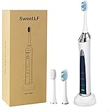 Cepillo de Dientes Electricos Recargable,3 Mods Opcionales y Impermeable con 3 Cabezales Reemplazab Duracion de la Bateria Estupenda 60 Días Tcnología Sónica Auto Cepillo Dental para Blanquear Intelig