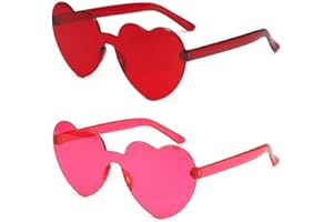 flintronic 2/8/10 Paar Hippie Herzförmige Brille, Transparente Candy Color Sonnenbrille für Geburtstagsfeier, Halloween, LNeuheit Party ustige Partybrillen für Erwachsene, Jungen und Mädchen