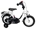 Produktbild Kinderfahrrad 12" Zoll (=30,5cm) POLICE weiß-schwarz Stützräder + Seitenständer
