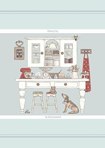 Baking Day Tea Towel, Design by Sally Swannell 100% Cotton Tea Towel