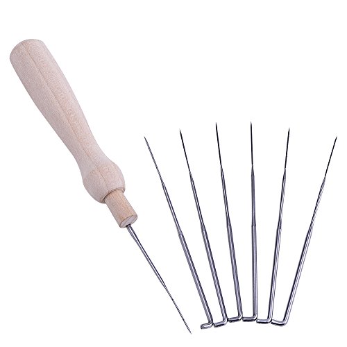 Outus Felting Starter Kit 7 Stück Nadeln mit Holzgriff Felt Tool - 2