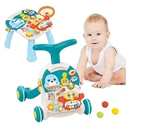 Sisliya Baby Activity Walker, First Step Multiple Pattern, Sit & Play, Music Toy, Stand & Walk, Building Blocks, Intelligence Development, Walker for 6-18 Months Baby, Boy & Girl Birthday Gift