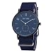 Produktbild erthome Uhr, Herren Damen Uhren, Unisex Lässig Canvas Leder Analog Quarzuhr Armbanduhren, Souvenir Geburtstag Geschenke Uhren Ketten (Blau)