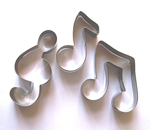 Lawman 3 x Musik Notizen Schilder Fondant Teig Cookie Cutter Set