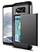Produktbild Samsung S8 Hülle, Coolden® Premium [Kartenfach] Handyhülle Silikon TPU + PC Cover Doppelschichter Schutz Slim Wallet Armor Case Ultra Dünn Brieftasche für Samsung Galaxy S8 (Schwarz)