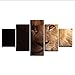 Produktbild hhlwl Leinwand Gedruckt Poster Modulare Wandkunst 5 Stücke Löwe Tiere Bilder Rahmen Dekoration Moderne Gemälde Für Wohnzimmer Haus-10x15/20/25cm-frame