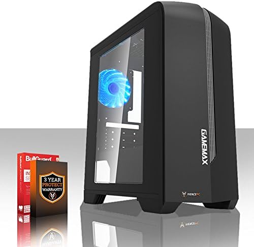 Fierce EXILE Gaming PC Desktop Computer - Fast 3.8GHz Dual-Core AMD A-Series 9500, 1TB Hard Drive, 8GB of 2666MHz DDR4 RAM / Memory, AMD Radeon R5 Integrated Graphics, Gigabyte Ultra-Durable GA-A320M-S2H Motherboard, GameMax Centauri Black Case/Blue Fans, HDMI, USB3, Wi - Fi, Perfect entry into PC Gaming, Windows 10 Compatible, 3 Year Warranty 406343