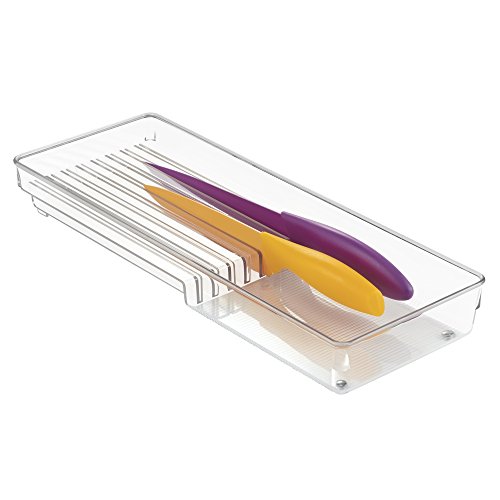 mDesign Messer-Organizer für die Schublade - Durchsichtig