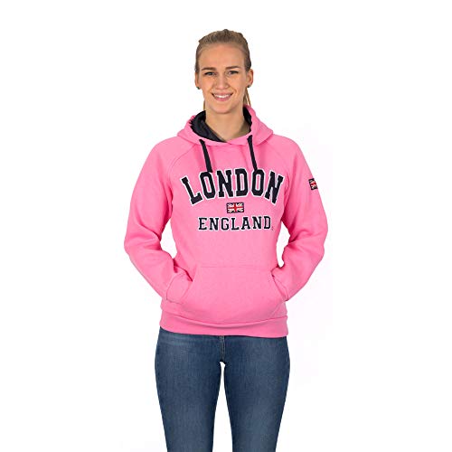 Official London Hoodies - Sudadera con Capucha - para Mujer Rosa Rosa S